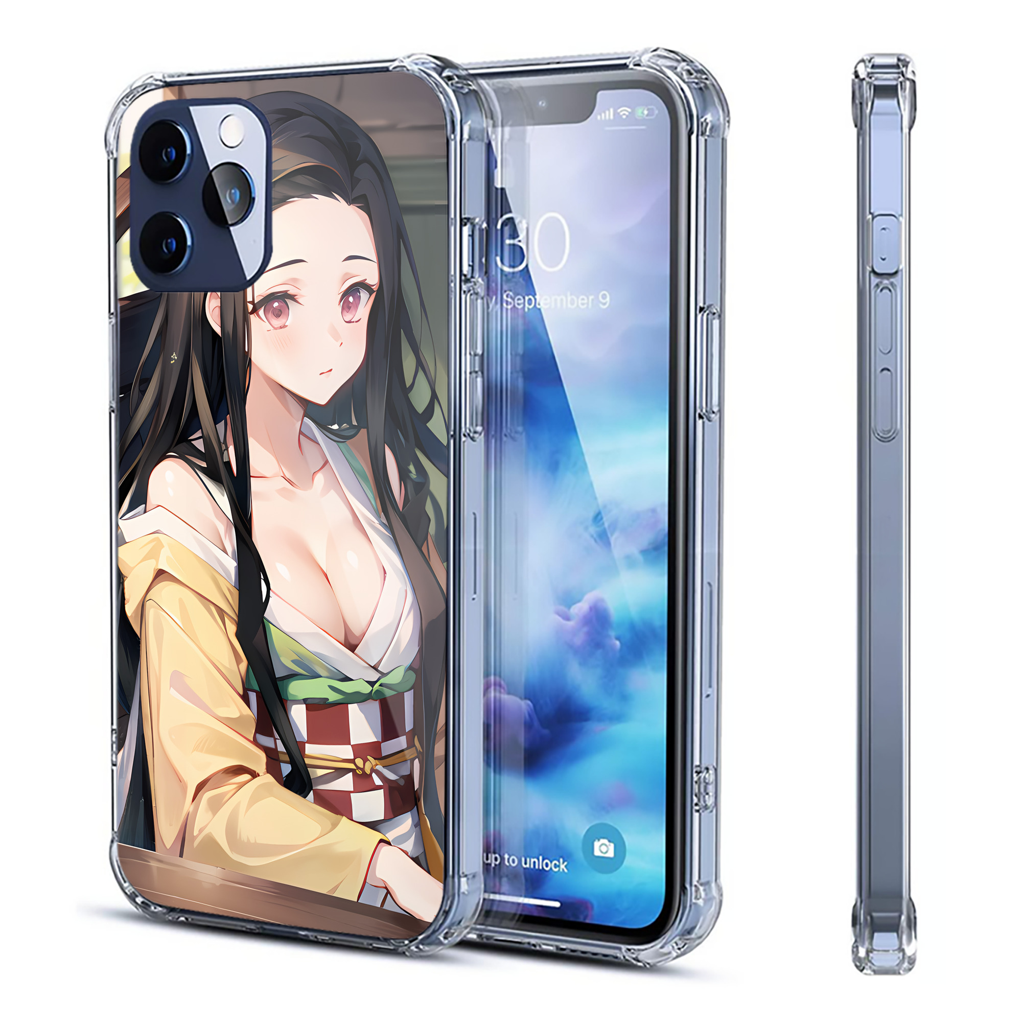 （画像用） 鬼滅の刃（きめつのやいば）竈門 禰󠄀豆子／かまど ねずこ Kamado Nezuko 【iPhone 12シリーズ対応】透明スマホケース（クリアソフトケース）